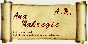Ana Makregić vizit kartica